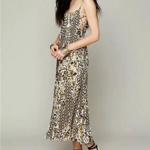 Free People Dress FP One Geo Gypsy Womens Small Maxi Criss Cross Handmade India